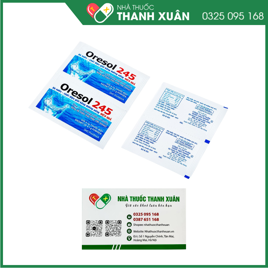 Oresol 245 DHG Pharma bù nước, bổ sung chất điện giải, điều trị mất nước do tiêu chảy